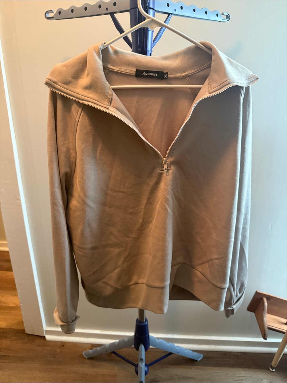 Autumnz Men's Tan Quarter-Zip Pullover Sweater